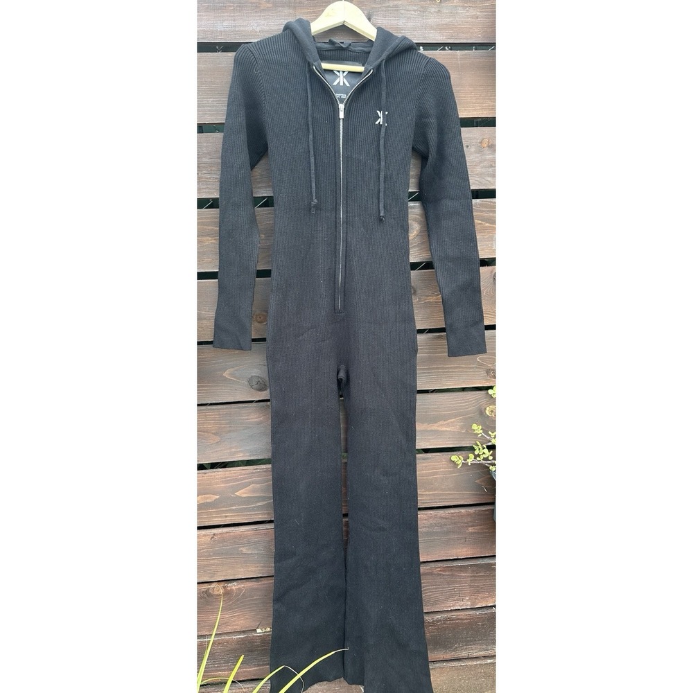 The Norwegian Original Jumpsuit, Knit Wide Leg Black Women's Size Small